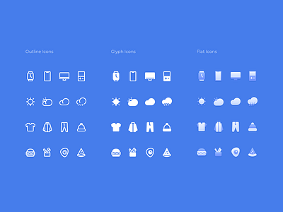 3 Styles of the Icons flat icons glyph icons icon icon design icon pack icon set iconography outline icons ui