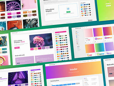 Gradients.app — beautiful gradients for a web-site app colorfull colors colorscheme design gradient gradients minimal project ui web webapp webdesign website