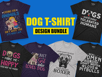 Dog T-Shirt Design Bundle. amazon t shirts branding dog t shirt illustrator t shirt design vector