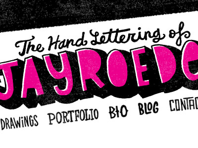 Site Revise Progress hand lettering header jayroeder.com mast head website
