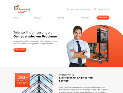 Engineering Works landing page landingpage minimalist orange uiux unique design webdesign