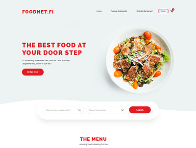 Foodnet landingpage design food website landingpage minimalist product design unique design webdesign