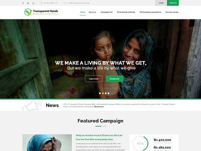 Transparent hands home V2 crowdfunding landingpage minimalist product design uiux unique design webdesign