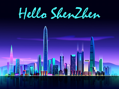 Hello ShenZhen branding city cityscape design illustration illustrator shenzhen