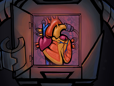 Robot Heart heart illustration procreate robot