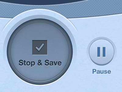 Stop & Save buttons iphone ui
