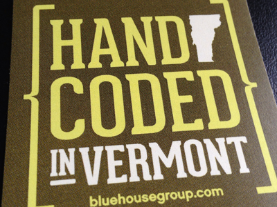Hand Coded in Vermont sticker vermont vt