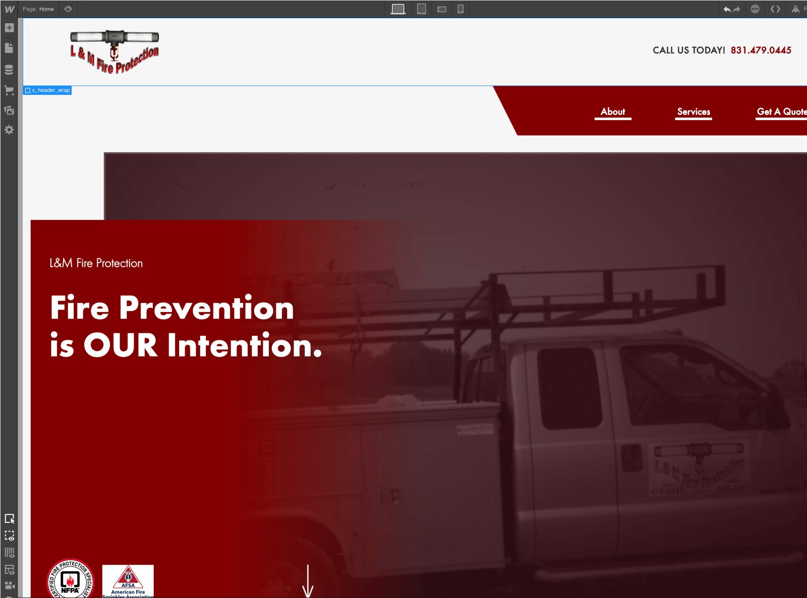 L&M Fire Protection Webflow Landing Page by Stevin Masuda on Dribbble