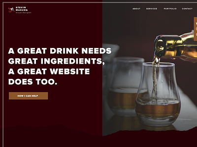 Iteration for upcoming Portfolio with focused Niche. alcohol branding artisan distillery design niche sketch ui ux web webflow website concept whiskey