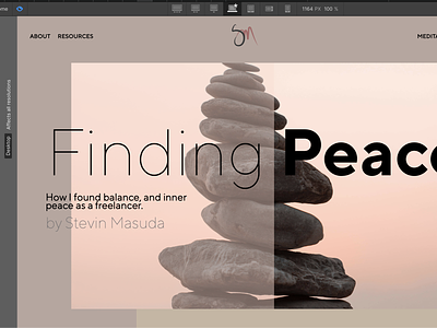 Finding Peace - Webflow Side project meditation mental health mental health awareness ui ux web webflow website concept