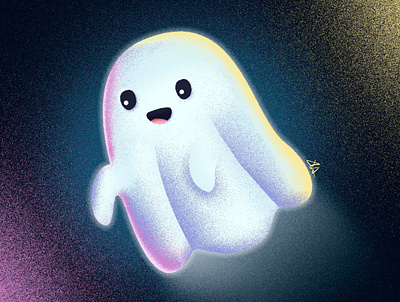 Inktober Day 22 - Ghost colors illustration illustration art inktober inktober2019 inktoberday22 photoshop