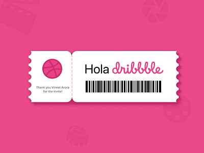 Hello Dribbble! art cinema debut design dribbble hello scanner ticket