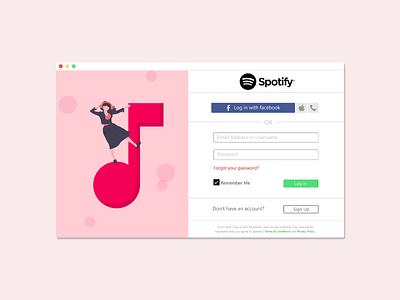 Spotify Login Page design dribbble dribbbleweeklywarmup login music sign up spotify ui ux