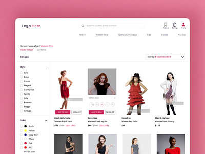 Women Clothing Store - Ecommerce adobe xd design ecommerce ui user experience ux wesbite