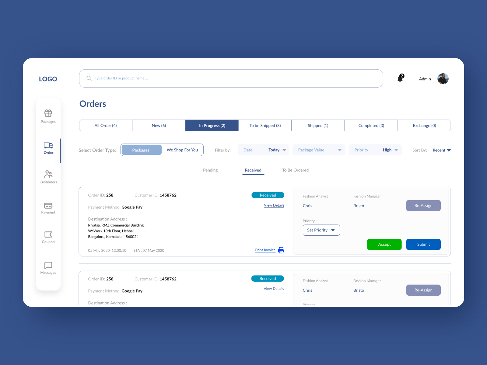 Ecommerce - Admin Panel by Jilfar on Dribbble