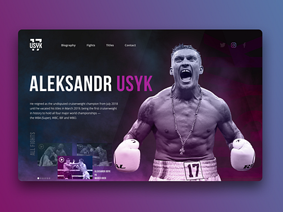 Aleksandr Usyk design uidesign uiux webdesign