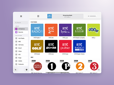 Broadcasts for iPad app flat ipad radio ui