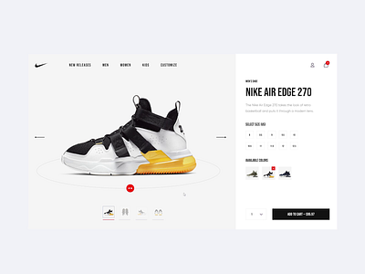 Nike Shoes E-commerce animation app design e comerce e commerce shop minimal nike ui ux web