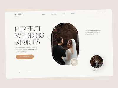 Landing page for a Wedding agency
