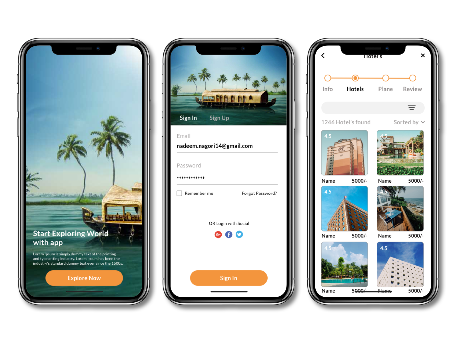 tourism app design