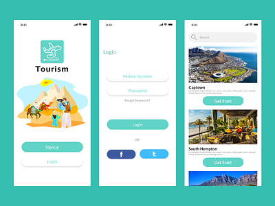 Tourism app app branding tourism ui ux