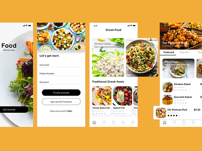 food Menu app branding delivery app design food app online store ui ux