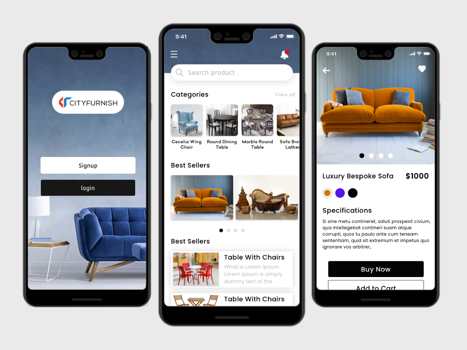 Online Furniture Selling App by Nadeem Ahmad on Dribbble