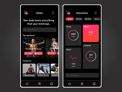 Workout App branding exercise fitness online workout ui workout app