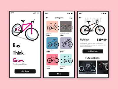 Bicycle Shop 3d app design bicycle online branding design ecommerce graphic design illustration interface landing logo minimal online store typography ui ux vector