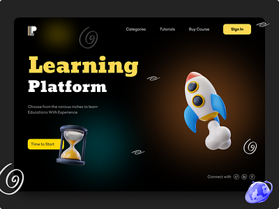 Learning Platform | Landing Page| Dark mode