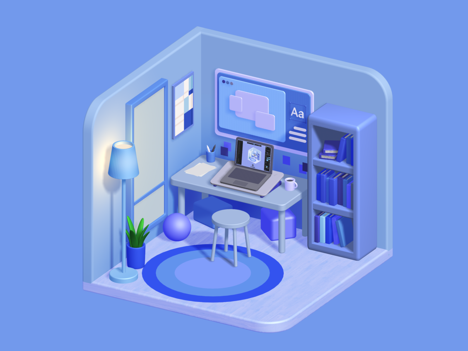 My Mini Room 3D  3d creative design graphic design illustration room spline ui vector