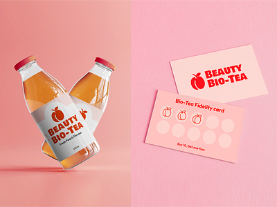 Brand identity 🍑 Beauty Bio-tea brand identity branding cart creative design fun graphic design logo mockup packaging peach