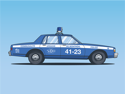 Chevrolet Caprice 1990 illustration montreal police police car