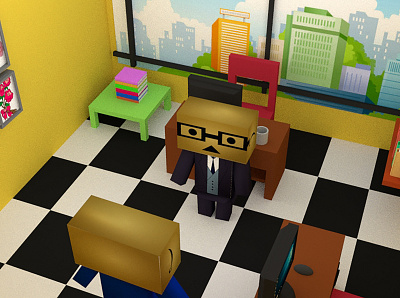 Office Worker 3d art blender3d illustraion modeling