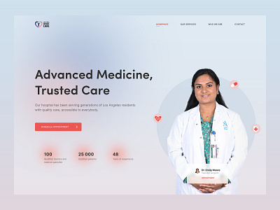 Hospital blurred background brush design figma minimal photoshop typography ui ux web website