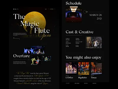 Theatre - The Magic Flute design figma minimal typography ui ux web website xd design