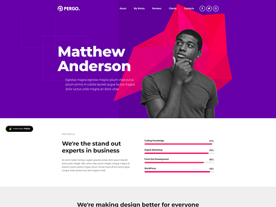 Landing Page for Freelancers creative agency design freelancer illustration landing page onepage theme design theme for wordpress themeforest