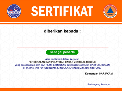 Sertifikat SAR FKAM sertifikat