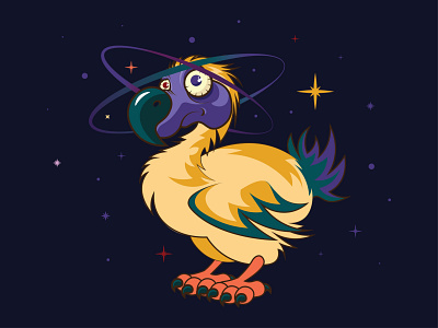 Dodo bird extinct animal animal bird cartoon character characterdesign dodo dodo bird dodobird extinct galaxy illustraion mauritius planet stars