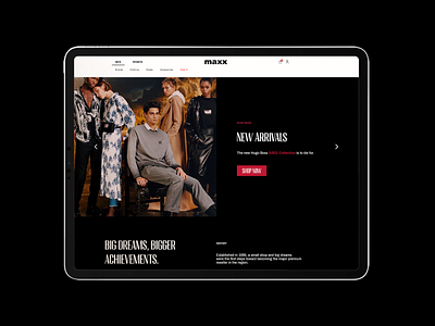 maxx ━ Fashion e-commerce web design black black website fashion fashion design minimal ui ux website design