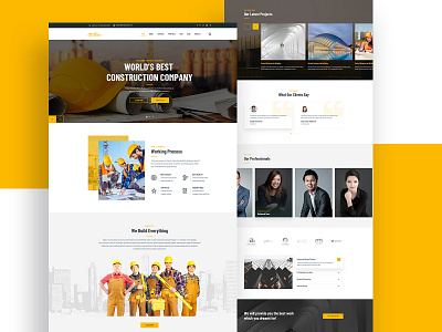 PixelBuilders - Construction HTML Template agency architecture branding builders building construction company corporate creative design flat icon industry minimal realestate trend 2019 typography ui ux web website