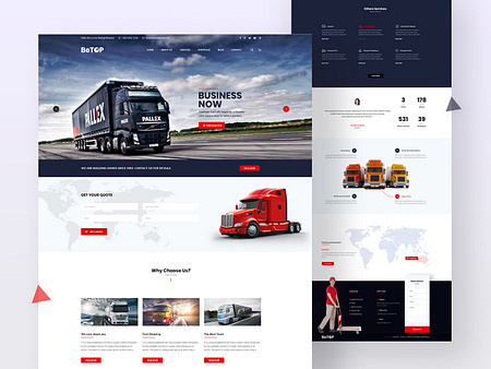 BeTOP - Cargo Rental Service PSD Template by Pixel Signs on Dribbble