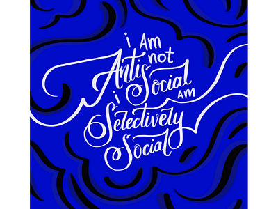DND antisocial calligraphy lettering procreate social type typography