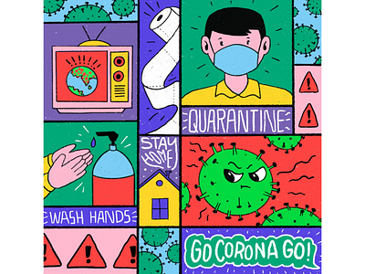 Stay home, stay safe! corona virus covid 19 graphic design illustration type typography