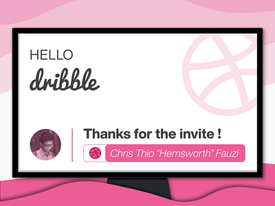 Dribbble Debut | Hello Dribble Thank You debut design dribbble dribbble invite flat hello hello dribble illustration illustrator invite invites minimal typography vector welcome