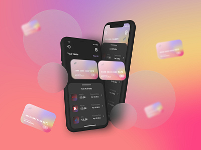 Cards App design figma glassmorphism illustration mobile mobile app ui