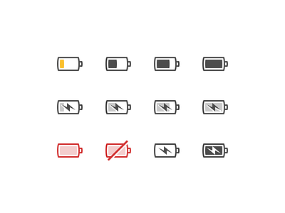 Symbolic Battery Icons battery icons power status svg symbolic vector