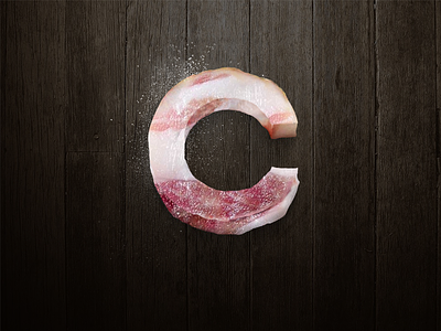 "C" food type c food food type food typography meat sceumorphism type