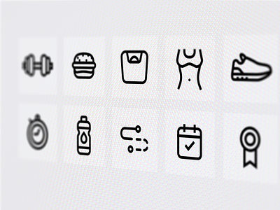 Fitness icons - WIP fitness iconpack icons icons set outline sport wip