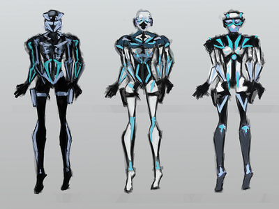 Nova Character Design Thumbnails